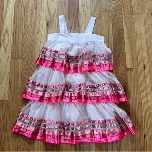 Baby Gap Pink and White Tiered Ruffle Dress size 5